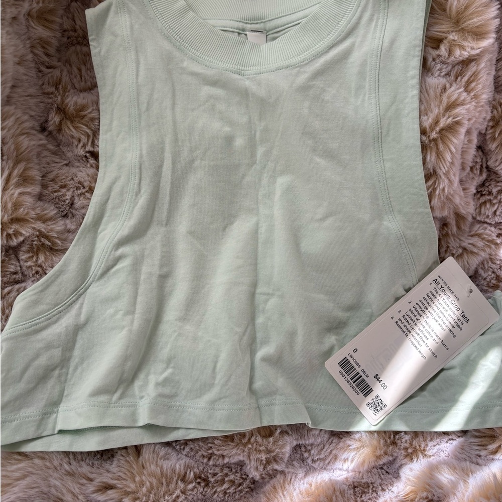 Lululemon All Yours Crop Tank in Delicate Mint - Picture 2 of 4